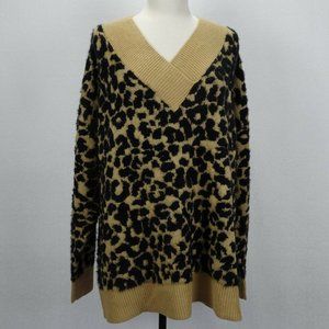 Ava & Viv Plus Size 3X (24W/26W) Animal Print Pullover Sweater